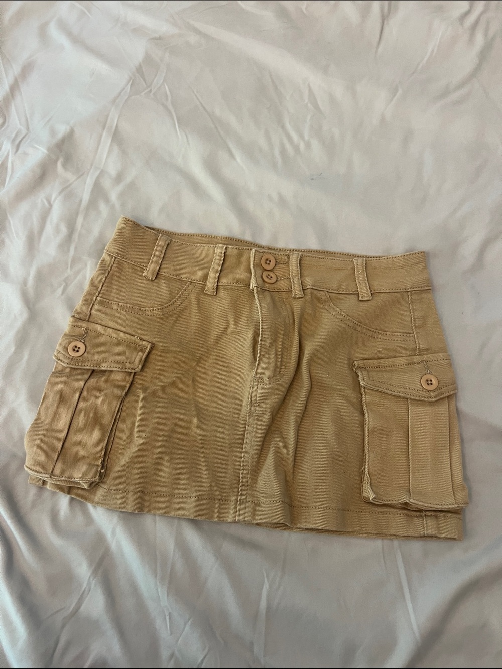 SHEIN Tan Cargo Mini Skirt-Style Shorts